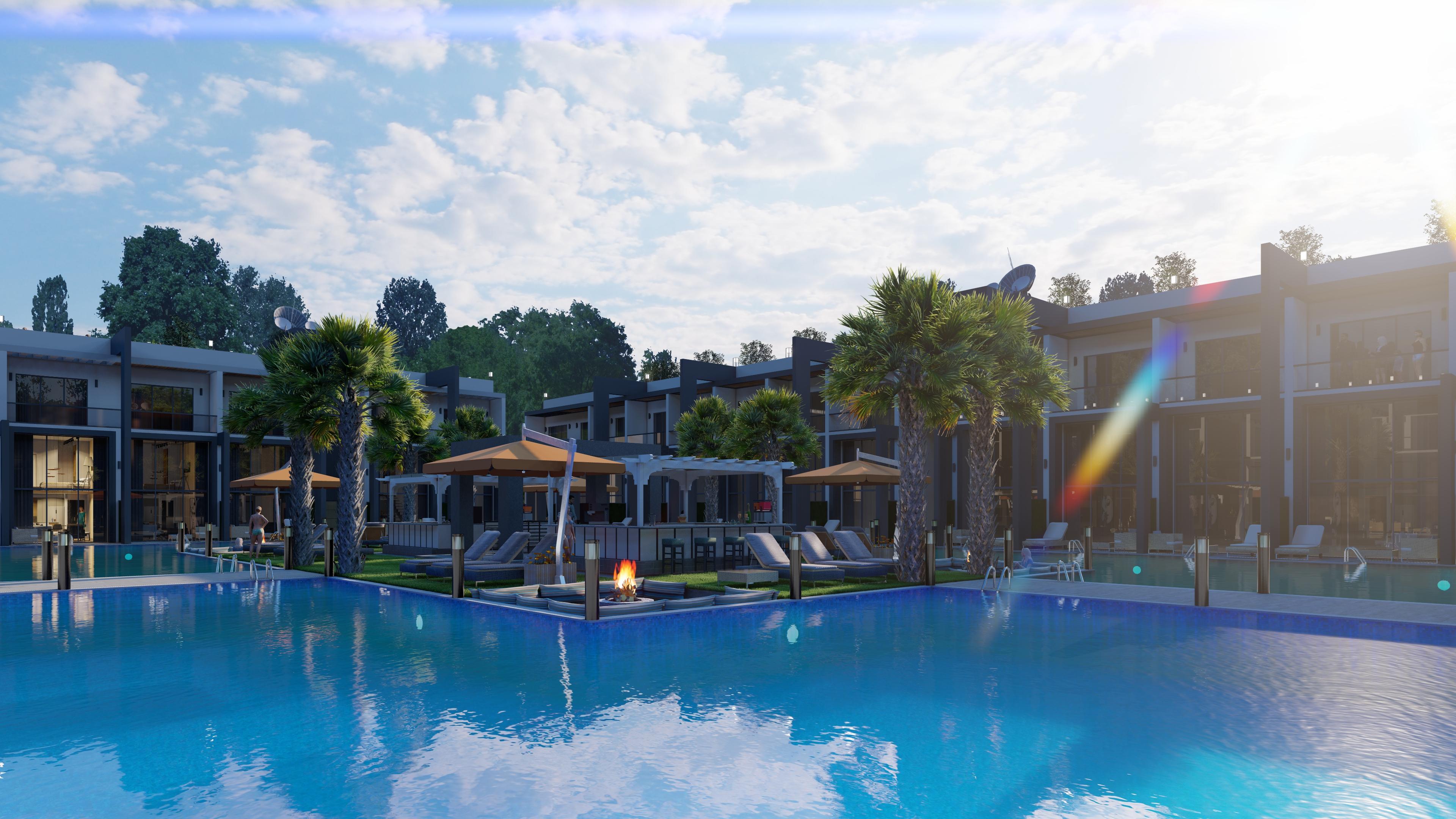 North Cyprus pool side sunset