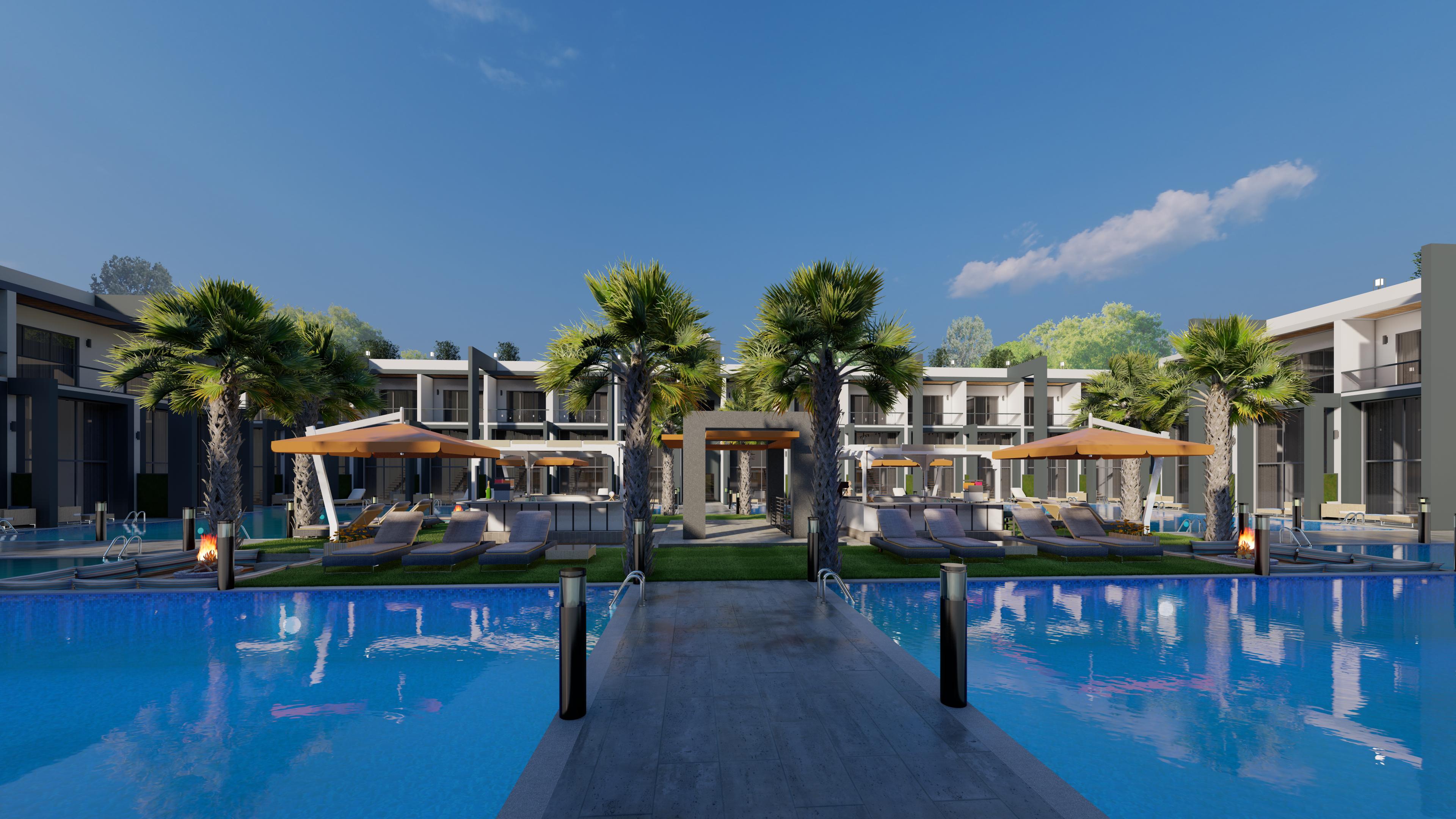 North Cyprus pool side house entrance