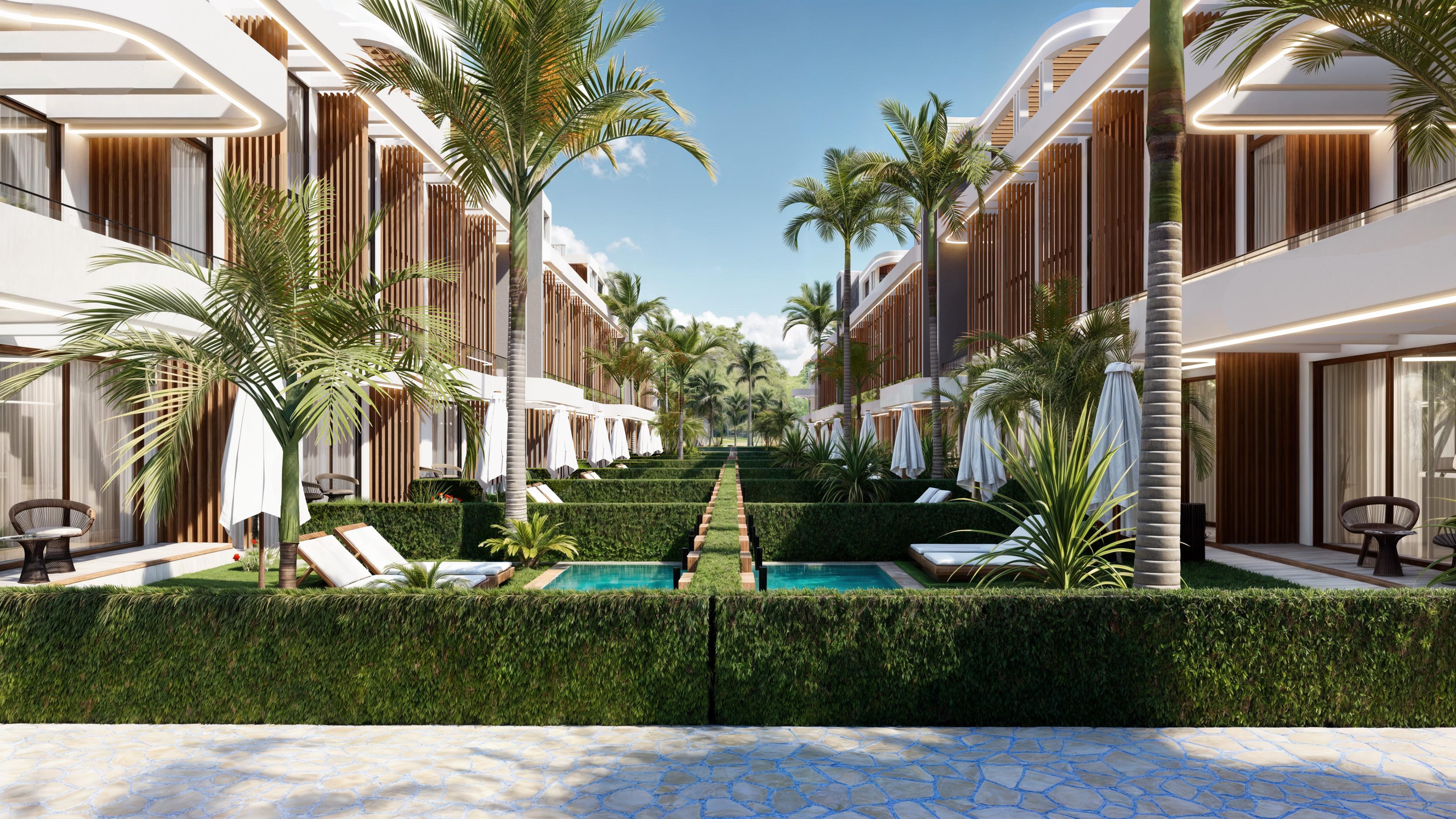 North Cyprus pool side house front