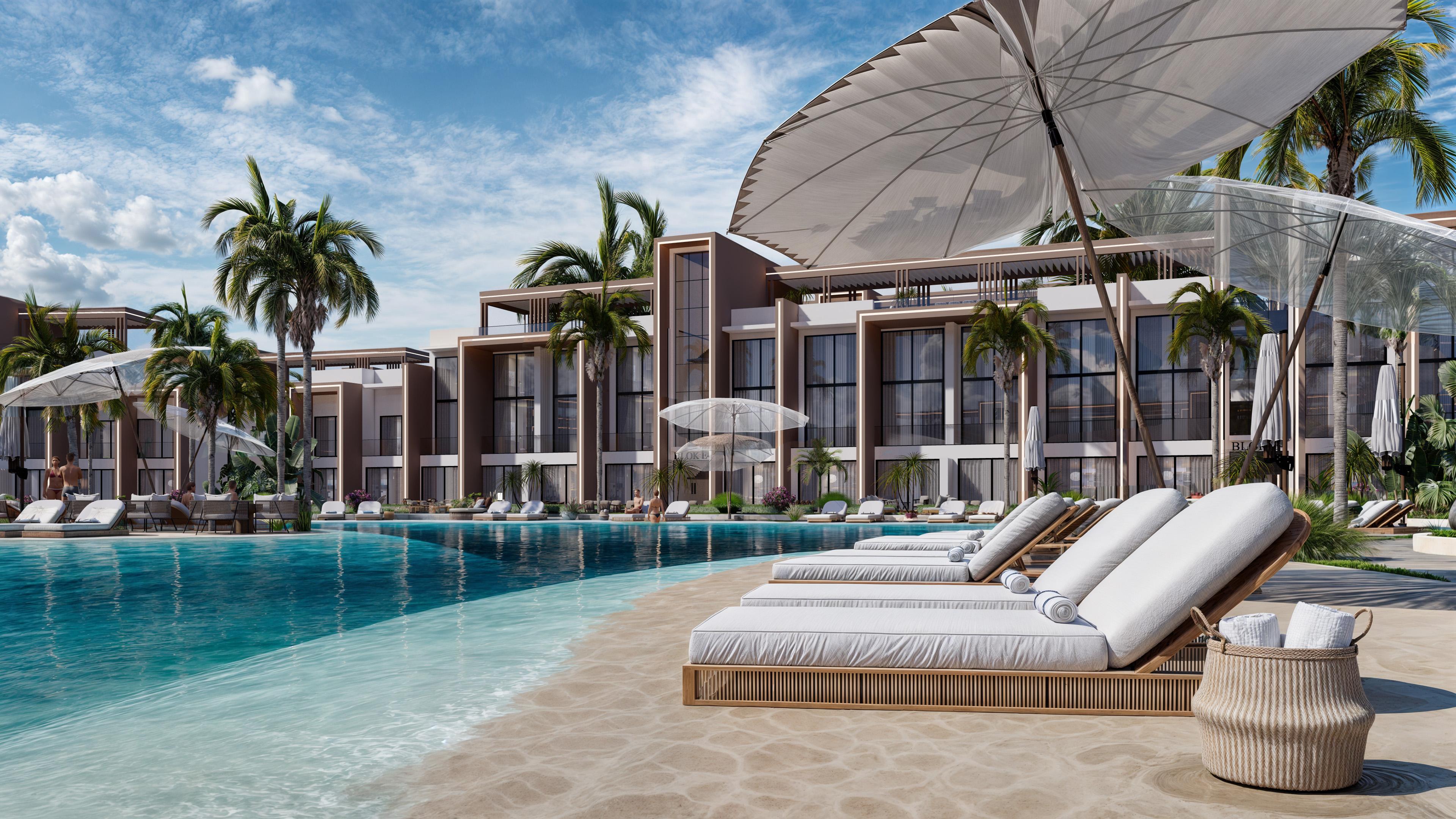 North Cyprus pool side house front