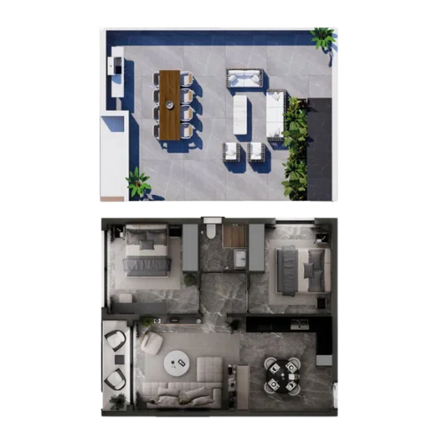 Roof residence floor plan